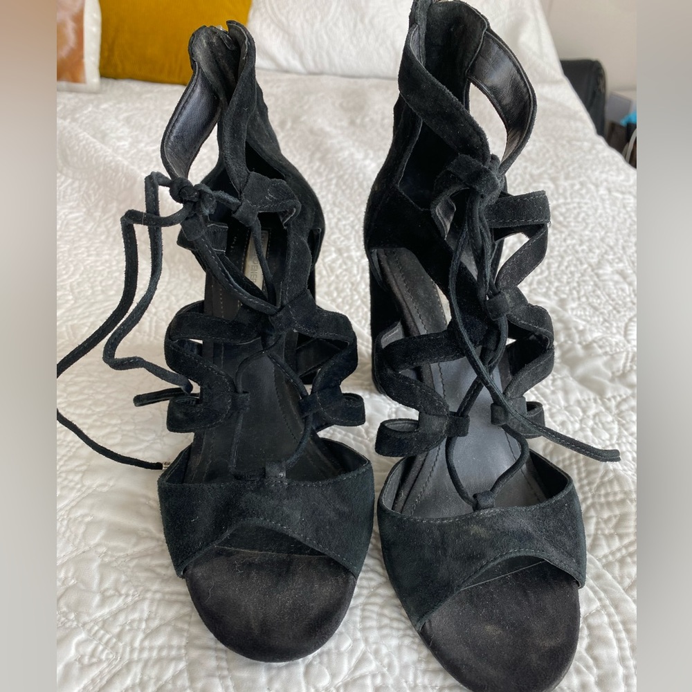 BCBGeneration Black Strappy Heels